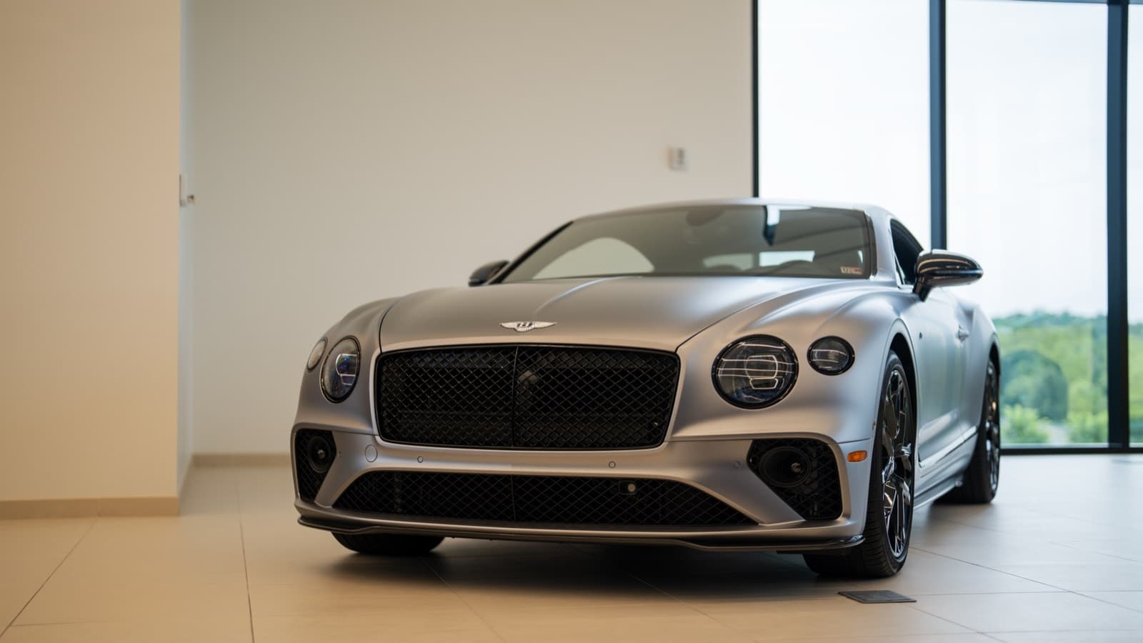 Silver Bentley Continental GT