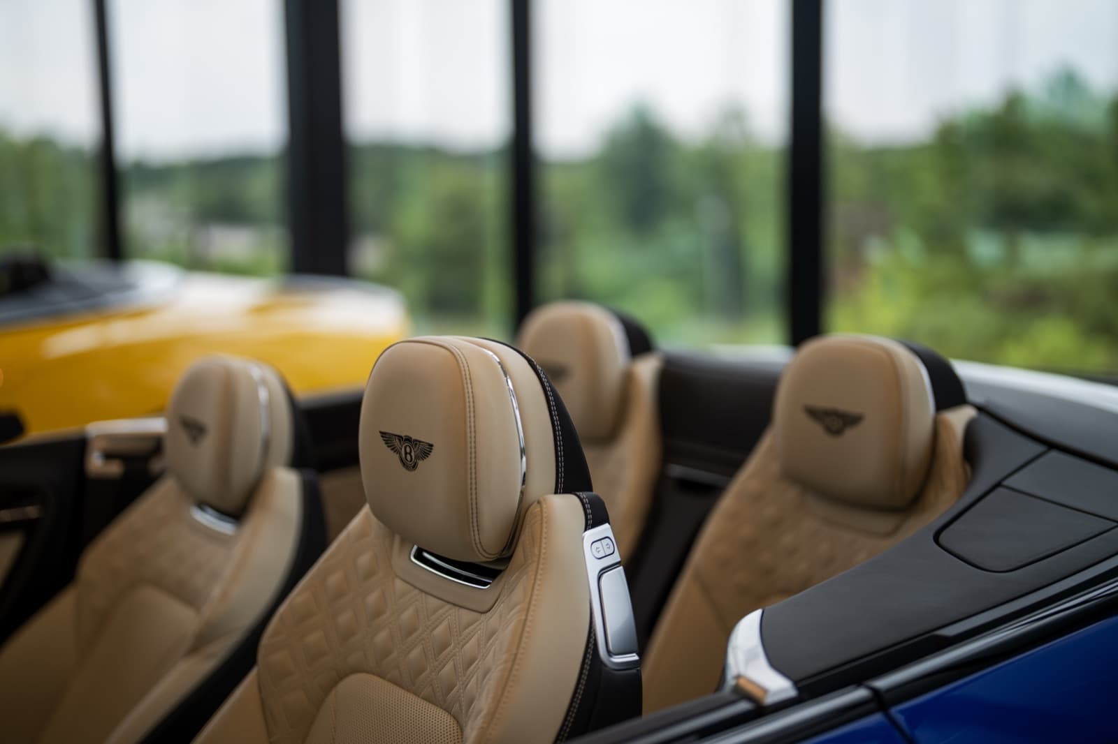 Bentley quilted leather interior detail