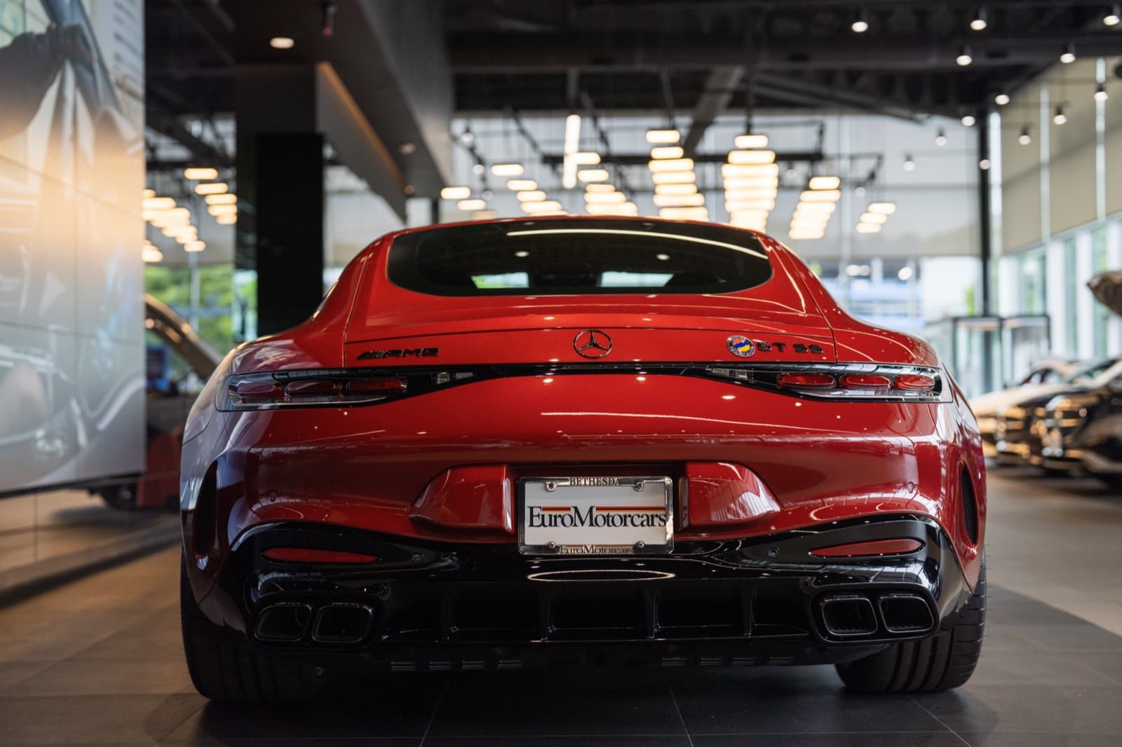 Red Mercedes-AMG GT rear view